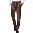 thumbnail image 1 of INSPIRE CHIC Pantalon Habillé à Rayures pour Homme d'Halloween Coupe Classique devant Plat Pantalon Habillé Décontracté 30 Brun Marine, 1 of 7