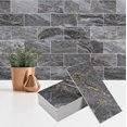 thumbnail image 1 of StyloVue 100 Pieces Peel and Stick Backsplash for Kitchen, 3" x 6" PVC Subway Tile 2025 Upgraded Gray-Gold Stone Backsplash Stick on Tile Elevate Kitchen Fireplace RV, 1 of 8