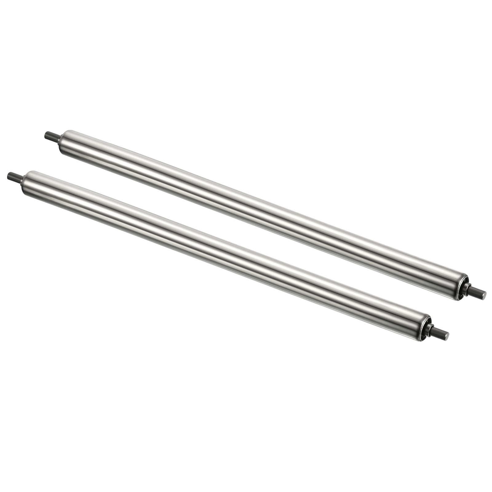 Unique Bargains 1'x24' Stainless Steel Gravity Conveyor Roller Transmission Galvanized End, 2 Pack