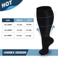 thumbnail image 3 of HLONK Chaussettes de Compression Grande Taille Chaussettes de Compression Grande Taille pour Femmes et Hommes M-edical Mollet Extra Grand Chaussettes de Compression en Nylon, 3 of 7
