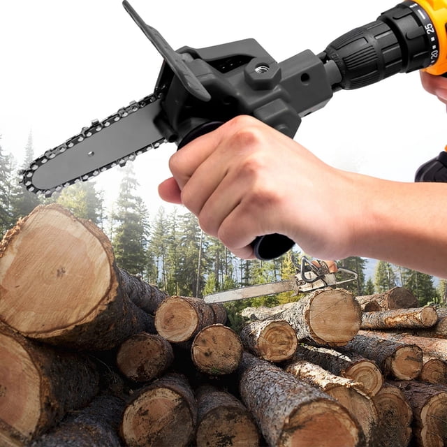 Drill To Saw Adapter, Portable Chain Saw Sharpening Tool Set For Pruning Trees Wood Cutting Accessories