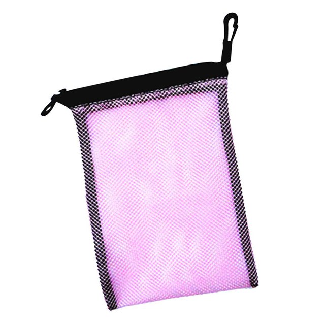 maskred Compact Dive Swimming Drawstring Mesh Bag for Diving Snorkel Gear Pink 9 Inch x 6.5 Inch 2Set