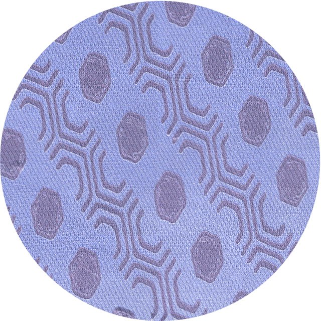 Ahgly Company Tapis de Zone Rond d'Intérieur Lavable à la Machine, Transitionnel, Bleu Ardoise Moyen, 8 Pieds Rond
