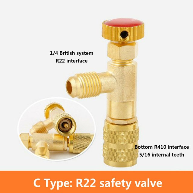 R22 Adaptateur de Charge de Climatisation pour Valve de Sécurité 1/4 Pouces