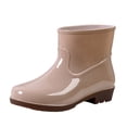 thumbnail image 1 of Kcodviy Chaussures de Pluie pour Femmes à Talons Bas avec Boucle, Bout Rond, Chaussures Imperméables, Mi-Hauteur, Chaussures pour Femmes, Bottes de Pluie à Tige d'Hiver, 1 of 1