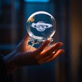 thumbnail image 1 of weibbin Engraved Decorative Crystal Sphere Decorative Quartz Glass Ball, Model Astronomy Sphere, Paperweight Crystal Display Sculpture Home Decor Crafts for Kids Friends, 1 of 6