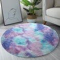 thumbnail image 4 of Hxlamzoo Fluffy Round Area Rug, Soft Tie Dye Rug, Shaggy Colorful Rug, for Bedroom, Living Room, Teen Dorm, Baby Nursery, 4 of 6