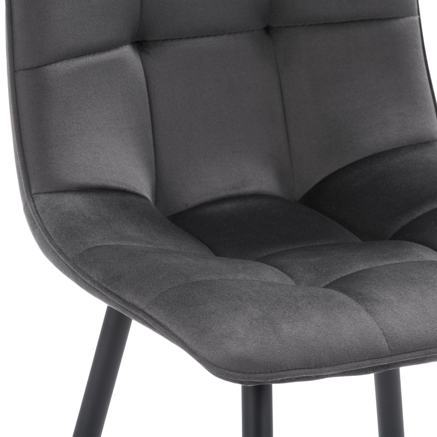 Ensemble de 2 chaises d'appoint d'intérieur CorLiving Nash, rembourrées en velours et pieds évasés en métal noir
