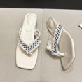 thumbnail image 4 of RKSTN Pantoufles pour Femmes à Bout Carré, Chevrons Cousus, Plage, Talon Fin, Talon Moyen, Sandales; Pantoufles pour Femmes Intérieur Extérieur, 4 of 6