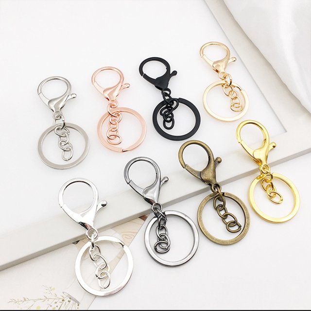 VONKY 10pack/lot multifunctional Metal Key Chain Snap Hooks For DIY Jewelry Accessories Bright silver 1Set
