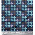 thumbnail image 1 of Soimoi Georgette Viscose Fabric Argyle Check Decor Fabric Printed Yard 42 Inch Wide, 1 of 3