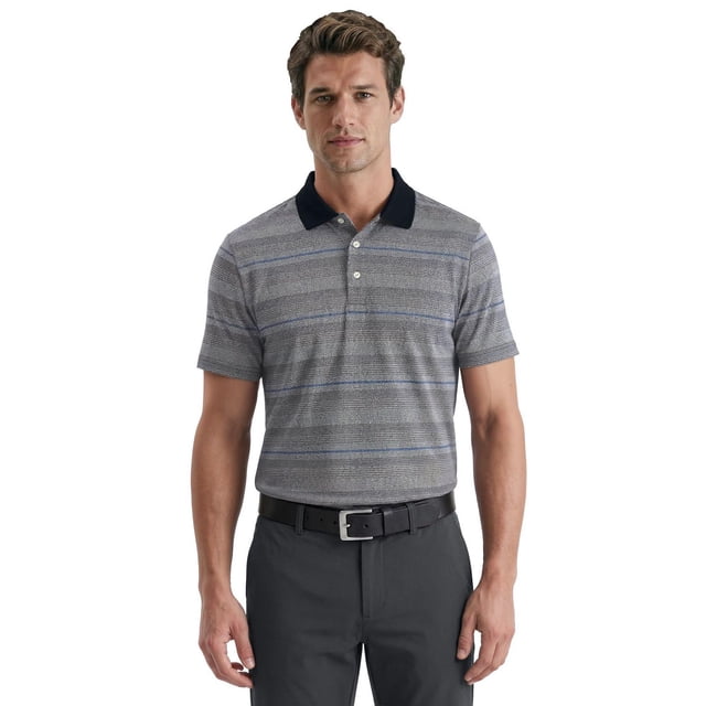 Ben Hogan Performance Men's Stacked Birdseye Jacquard Short Sleeve Golf ...