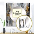 thumbnail image 3 of Designart "Delicate Brushstrokes Black and White I" Abstract Marble Square Mirror For Wall Decor - Large Grey Square Mirror Printed Wall Decor - Modern Square Living Room Mirror, 3 of 5