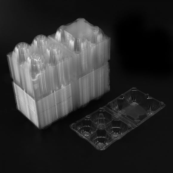 100Pcs Plastic Egg Cartons Bulk Clear Chicken Egg Tray Holder for Family Pasture Chicken Farm Business Market- 4 Grids