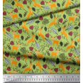 thumbnail image 2 of Soimoi Polyester Crepe Fabric Leaves & Reindeer Animal Decor Fabric Printed Yard 42 Inch Wide, 2 of 3
