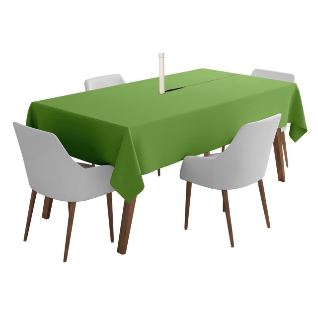 Vargottam Nappe rectangulaire intérieure / extérieure 58 x 82 po Vert poire imperméable avec trou de parapluie
