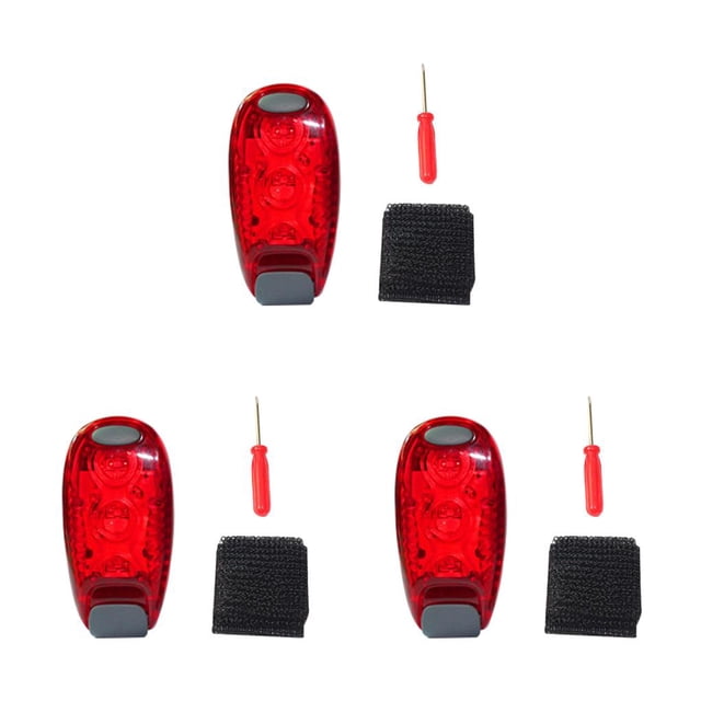 Transemion Waterproof LED Warning Light Portable Bike Warning Light Multifunctional Night Cycling Lamp ABS Bike Taillight Red 3Set