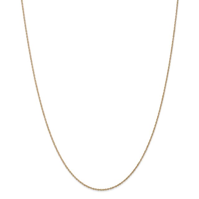 14k Yellow Gold Polished .8mm Lite Baby Rope Chain Anklet 9 Inch Spring Ring Jewelry Gifts for Women