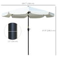 thumbnail image 3 of Outsunny Parasol de Patio Extérieur 8,5 Pi avec Manivelle d'Inclinaison pour Terrasse Blanc Crème, 3 of 10
