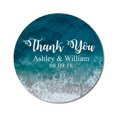 thumbnail image 1 of Darling Souvenir Personalized Bride Groom Names And Date Envelope Seals DIY Round Sea Water Photo Save The Date Stickers-45 Pcs, 1 of 4