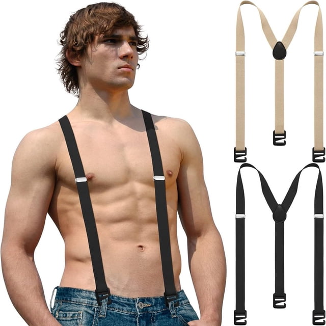 SUTENGDA 2 Pcs Bretelles Cachées pour Hommes Bretelles de Randonnée sous-Vêtement Bretelles pour Hommes Non Rentrés Pantalon de Ski de Randonnée d'Hiver en Plein Air