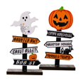 thumbnail image 3 of 2Pcs Halloween Table Décoration Citrouille Signe Ornements Photo Accessoires en Bois, 3 of 9