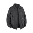 thumbnail image 2 of Lovzfmll Leather Jacket for Men, Solid Color Lapel Studded Zip Up with Pockets, Dressy Motorcycle Jacket for Men, 2 of 9
