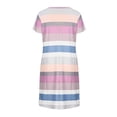 thumbnail image 3 of Innerwin Robe T-Shirt Évasée pour Femme, Robe d'Été Tunique Ample Courte Mini, Violet G, 3 of 7