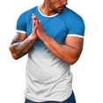 thumbnail image 1 of BOBOGOJP T-Shirt à Manches Courtes pour Homme Adulte, Coton Léger, Col Ras du Cou, T-Shirt à Manches Courtes (Bleu Pâle, 3TG), 1 of 5