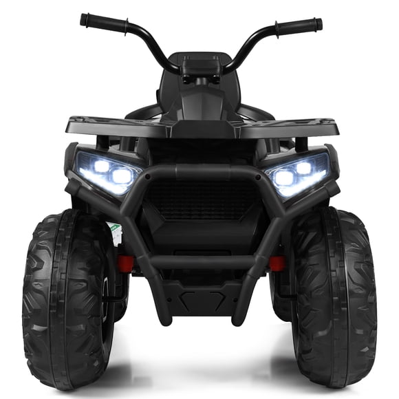 Patiojoy 12V Kids Electric Ride On Car Toy 4-Wheeler ATV Quad with LED Lights Black