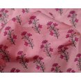 thumbnail image 4 of oneOone Silk Tabby Fabric Leaves & Floral Block Printed Fabric 1 Yard 42 Inch Wide, 4 of 4