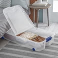 thumbnail image 4 of Sterilite 62 Liter Wheeled Latch Box, Small Clear Plastic Storage Bin with Lid, Blue Latch, 4 of 9