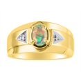 thumbnail image 1 of RYLOS Men's Rings 14K Yellow Gold Classic 7X5MM Oval Gemstone & Diamond Ring Opal October Birthstone Rings For Men, Gold Rings Size 13, 1 of 6
