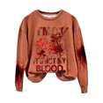 thumbnail image 1 of Rbaofujie Chandails pour Femmes Halloween Mode Chandail Décontracté pour Femmes à Manches Longues à Col Rond Imprimé Chandail pour Dames Hauts Blouse Orange Chandails à Capuche Graphiques, 1 of 3
