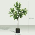 thumbnail image 3 of HOMCOM Ensemble de 2 Plantes Artificielles avec 345 Feuilles, Lauriers Réalistes, Vert, 3 of 10