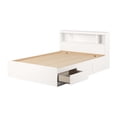 thumbnail image 1 of South Shore Fusion Full Storage Bed and Bookcase Headboard Set, in Pure White, 1 of 12