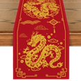 thumbnail image 3 of jifeng Chinese New Year Table Runner Asian for Restaurant Tabletop Home Party Decor Gold Dragon, 3 of 11
