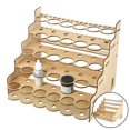thumbnail image 3 of Module Pigment Bottle Brushes Rack Multi-Layer Wooden Organizer Display 28 Holes B-26.2x22x22cm, 3 of 8