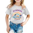 thumbnail image 1 of Zhuashum T-Shirts pour Filles, Haut à Manches Courtes, T-Shirt à Col Ras du Cou Ample avec Lettrage Graphique, pour Enfants, Décontracté, Ado, Tenue de Printemps, Blanc, 10-11 Ans, 1 of 3