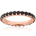 thumbnail image 1 of 1 1/2 cttw Womens Stackable Round Black Diamond Eternity Ring 14 karat Rose Gold, 1 of 2