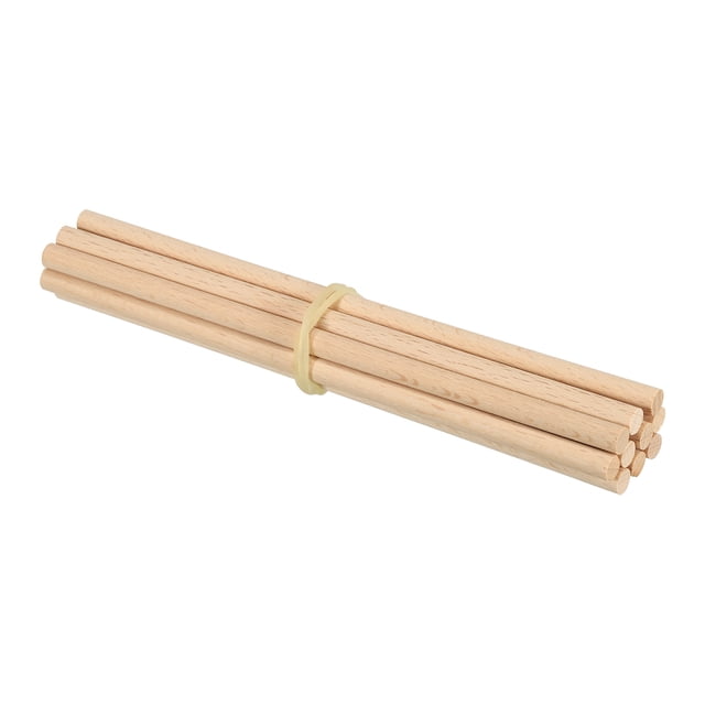 Unique Bargains 1/4 x 6 Inch Dowel Rods Wood Sticks Unfinished Wooden Dowel Rods Round Dowels Sticks 25 Pcs