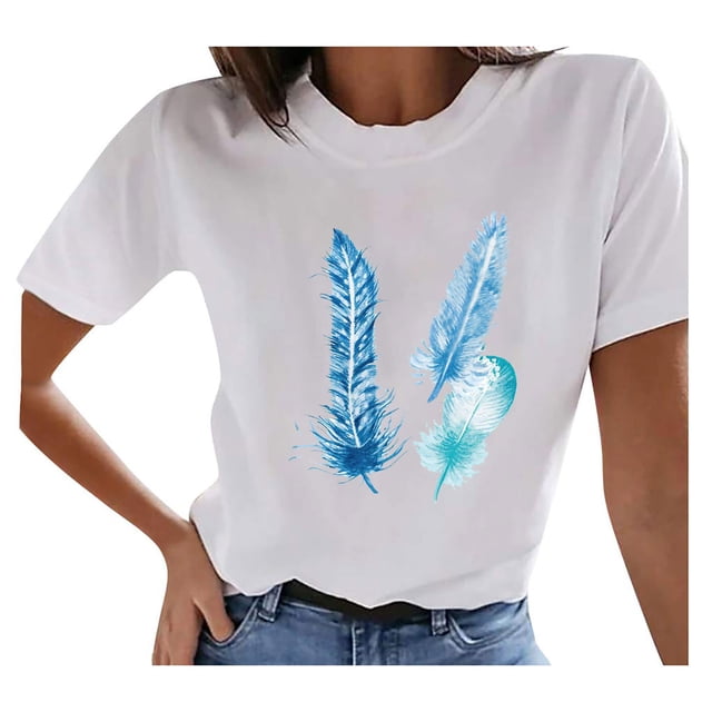 Pompotops Blouse Décontractée à Manches Courtes pour Femme d'Été Vintage à Motif Imprimé