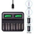 thumbnail image 4 of 8 Slots Intelligent Battery Charger For AA AAA C D Rechargeable Batteries, 4 of 9