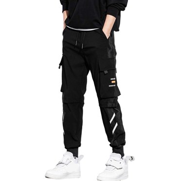 Mens Casual Pants for Men Lightweight Elastic Waist Overalls Leggings with Pockets for Everyday Comfort and Versatility