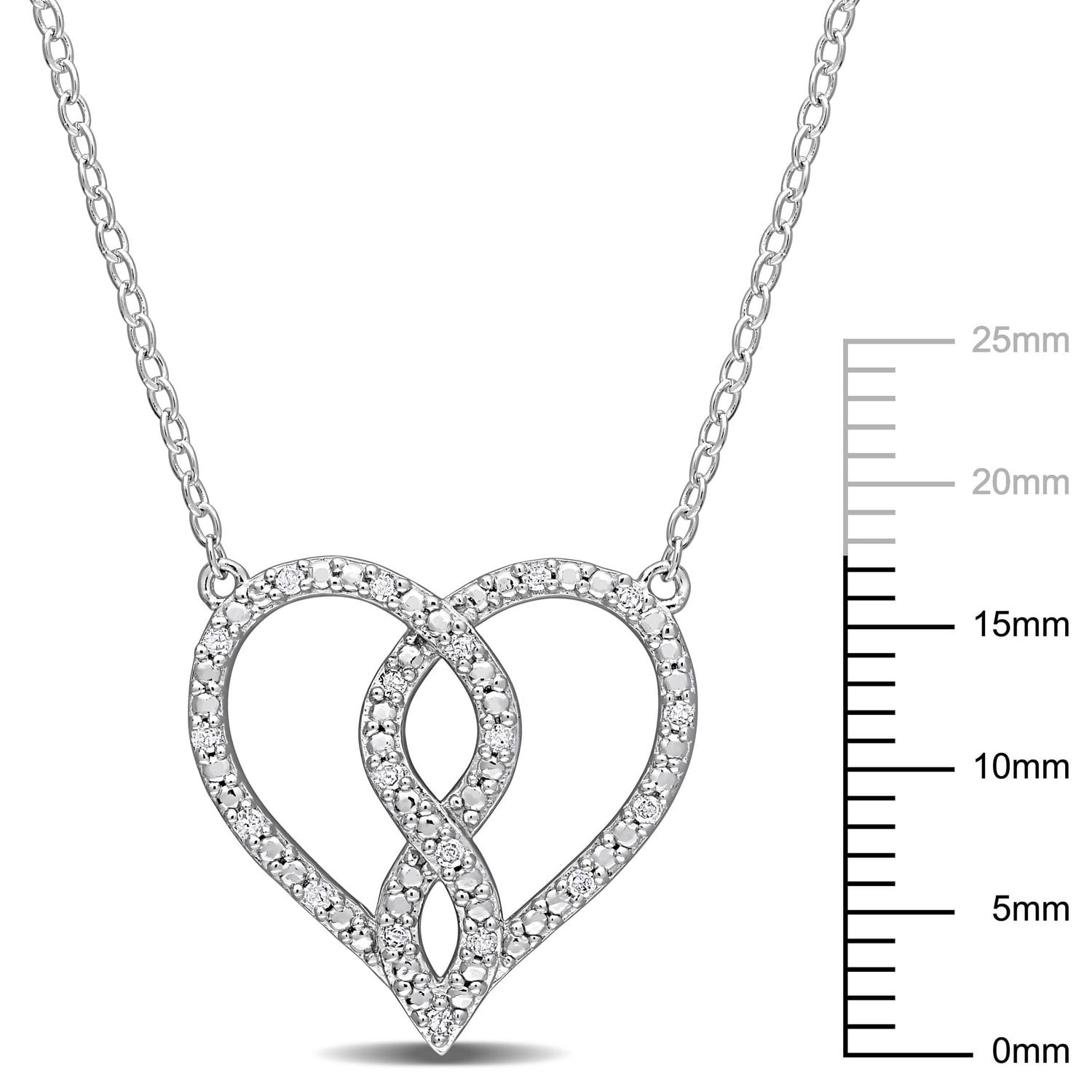 Collier en forme infini Miabella avec 1/10 ct poids total de diamants en argent sterling