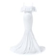 thumbnail image 4 of Vedolay Maternity Dress Summer Maternity Strapless Ruched Maxi Tube Dress with Pockets Pink M, 4 of 5