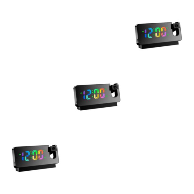 relayinert 1/2/3/5 Stylish Digital Projection Alarm Clock with Adjustable Brightness for All Ages Black Type A 3PCS