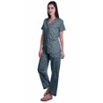 thumbnail image 2 of Moomaya Pyjama Chemise en Coton Imprimé Col à Encoche Tenue de Nuit Ensemble de Pyjama pour Femme, 2 of 6