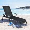 thumbnail image 2 of Giantex Chaise Longue, Chaises Longues Inclinables Réglables, Fauteuils Inclinables Pliants Mobilier de Patio pour Cour Arrière Pelouse, Noir, 2 of 8