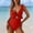 Red, variant on Tauxra Women's High Cut One Piece Swimsuit Tummy Control Swimwear for Women with Removable Pads Loose Drawstring Solid Color Swimsuit, High Leg Bathing Suit with Soft Straps and No Underw